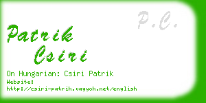 patrik csiri business card